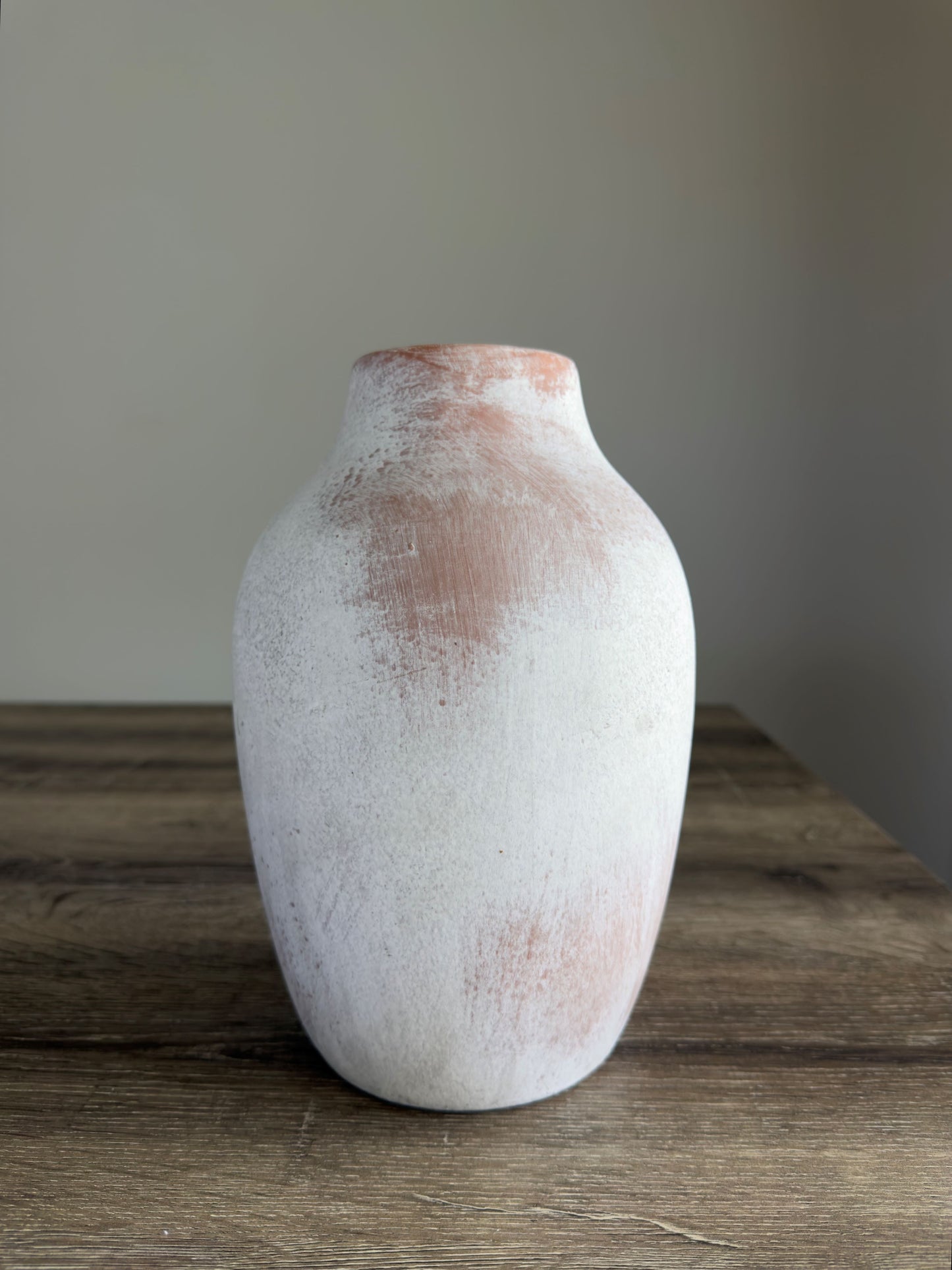 Rustic Taupe & Terracotta Ceramic Vase