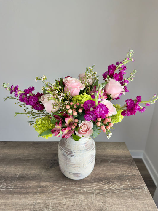 Vibrant Pink Garden Style Arrangement