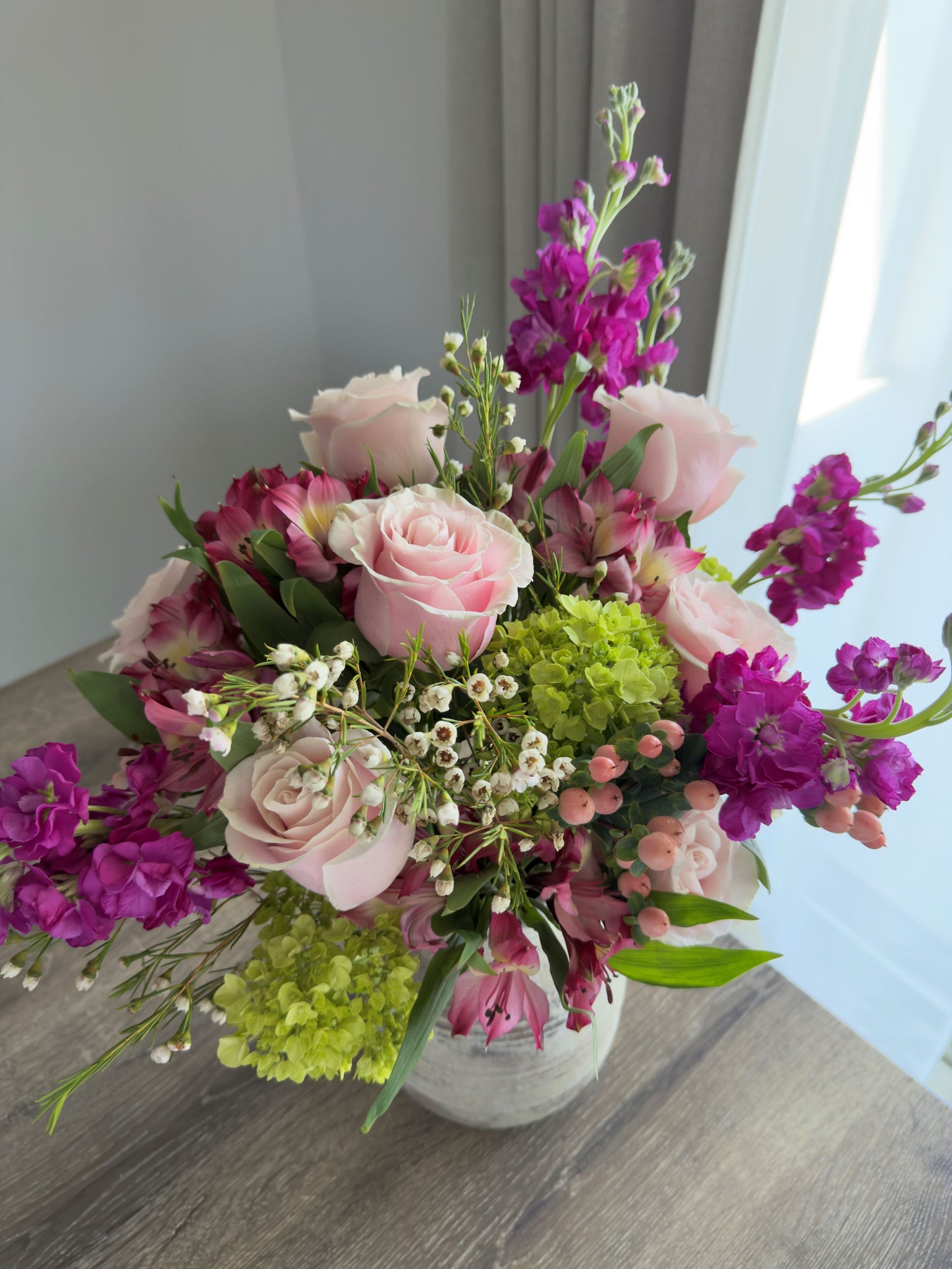 Vibrant Pink Garden Style Arrangement