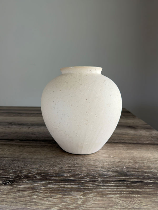 Cream Round Ceramic Vase