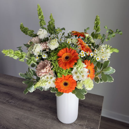 Orange Gerbera Garden Style Bouquet